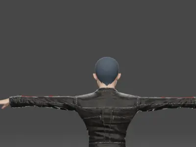 biker man plus bike 3D model