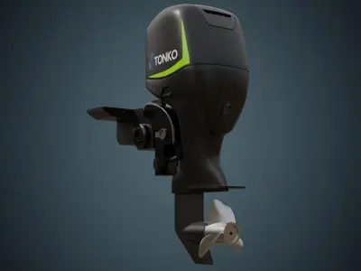 Outboard Motor 1A Low-poly 3D model