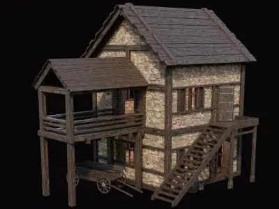 Medieval Village Pack  - 10 Assets - 4K Textures Game Ready Low-poly 3D model