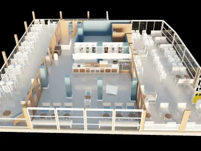 Self-service Cafe 3D model