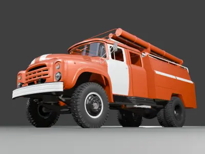 zil 130 fire truck 3D print model