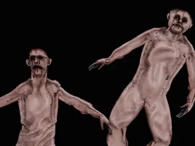 Skinned Humans Super Creepy GORE Low-poly 3D model