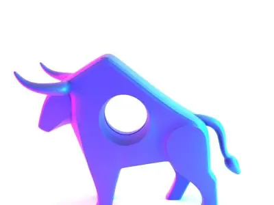 Bull Minimalist Decoration toy 3D print model