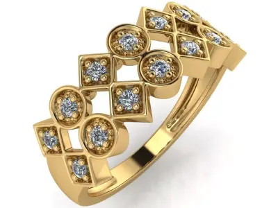 light weight gold diamond rings-C111116SKCH2026050-wt-0-5 3D print model