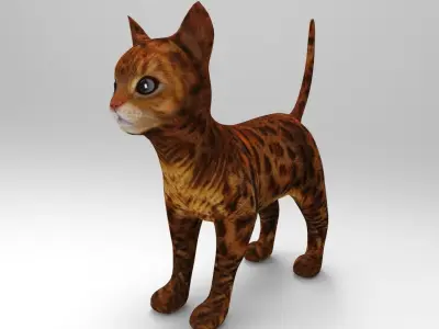 3d Pet Cat low poly  Low-poly 3D model