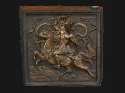 Warrior on Mythical Steed Epic Mounted Warrior 3D model