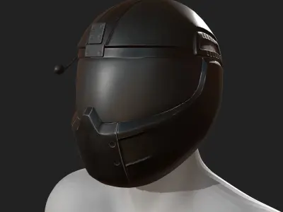 Helmet scifi military combat 3d model low poly human generic  Low-poly 3D model buy