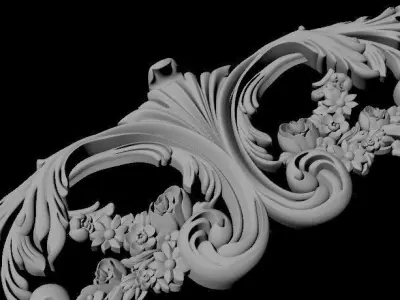 Central decor ornament for furniture 3D model 1012