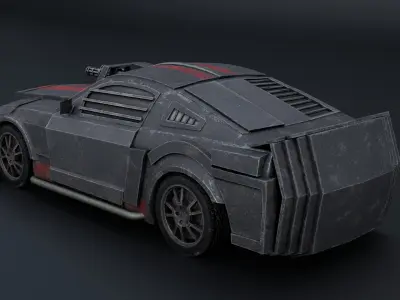 Death Race Car Low-poly 3D model
