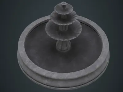 Fountain 2B Low-poly 3D model