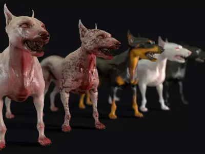 Combat Dog Low-poly 3D model
