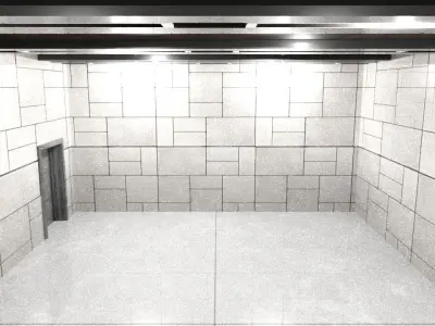 Modern garage basis Low-poly 3D model