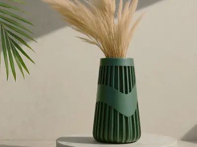 Modern Decoration Striped Vase - Geometric Vases 3D print model