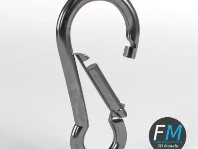 Carabiner cable clip 3D model