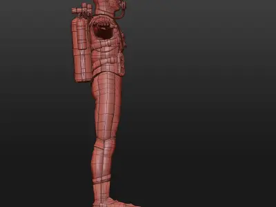 Diver - Dry Suit Low-poly 3D model