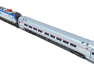 ACS-64 Amtrak Passenger Train 3D model