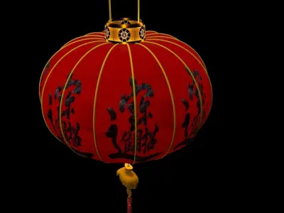Chinese Red Lantern 3D model 27