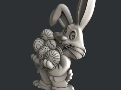 3d STL models for CNC router easter bunny 3D model