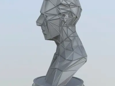 NIKOLA TESLA BUST WIREFRAME VORONOI WIREMESH MESH 3D print model
