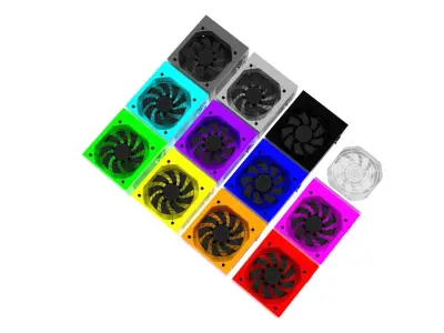 Colored Power Supply Units Set 3D model