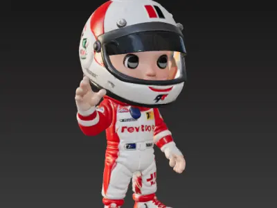 Mini Formula 1 Driver 3D Model Bundle 4 Models 3D print model