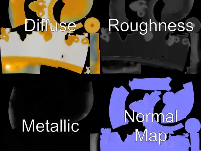 Elegant GoldTrimmed Ceramic Mug Model Pack Low-poly 3D model