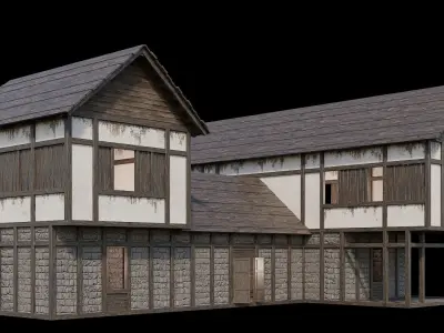 Medieval Village Pack  - 5 Assets - 4K Textures Game Ready Low-poly 3D model