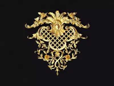 Central decor ornament for furniture 3D model