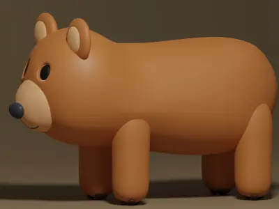 Cartoon Cute Bear 1 3D model