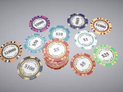 Poker Chips 3D model
