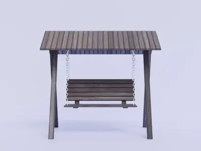 Garden swing Low-poly 3D model
