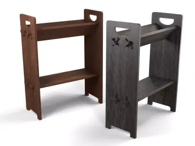 Book rack Low-poly 3D model