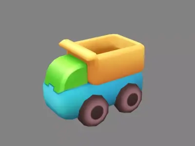 Cartoon toy van Low-poly 3D model