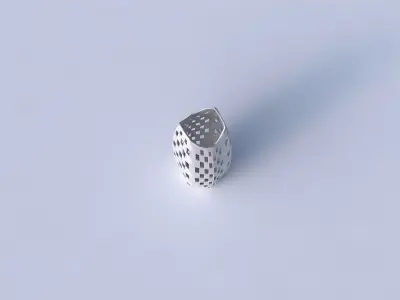Vase double arc hexagon with checker grid lattice 2 3D print model