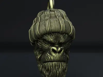 Animal Pendant jewelry Gangster monkey vol1  3D print model