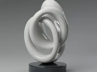 Modern abstract sculpture 037 Low-poly 3D model