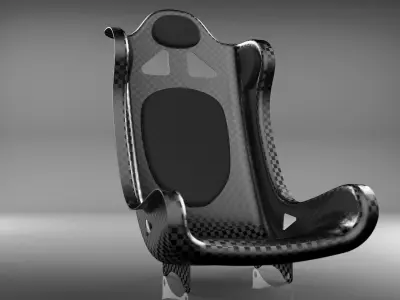 RACING CARBON BUCKET SEAT 3D model