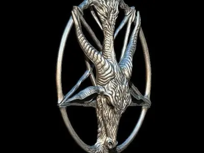 Medallion depicting the deity baphomet file STL OBJ  3D printers 3D print model