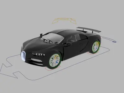 Bugatti Chiron Black 3D model