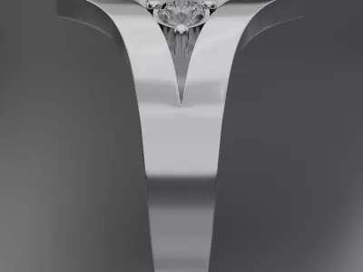 Noctis Argentum 3D Model of a Silver Ring with Onyx and Diamonds 3D model