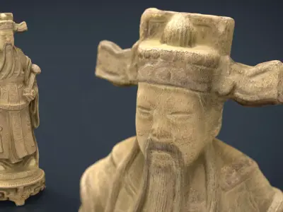 Ancient Chinese Sculpture Low-poly 3D model