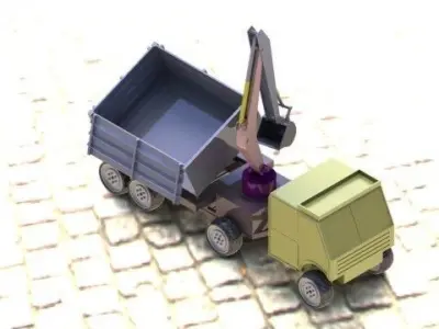 Three way tripper with self arm Free 3D model