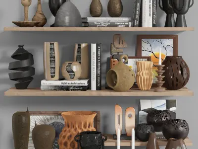 vase decorative set 01 3D model