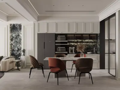 Luxury living room dining room interior scenes 26 3D model