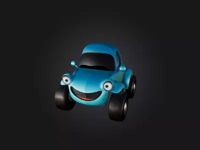 Cartoon car 3D model by your3dworld from CGTrader