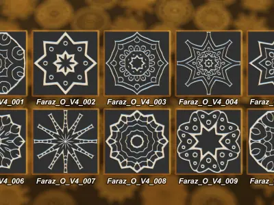 150 Ornament Brush Alpha  3D Model Vol 2  3D model