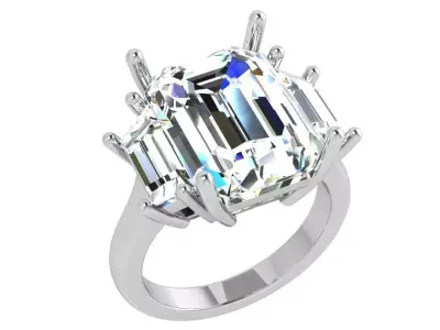 Emerald Diamond Ring 3896 3D print model