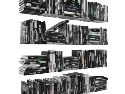 Books 150 pieces 3-3-3 Low-poly 3D model