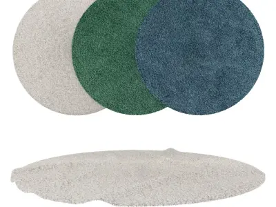 Round Rug Set 198 3D model