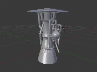 Rocket engine UnityAssetBundle and 3d model Free 3D model